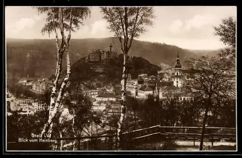 AK Greiz i. V., Blick vom hainberg