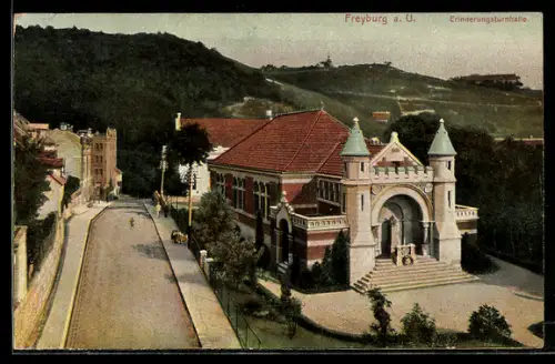 AK Freyburg a. U., Blick auf die Erinnerungsturnhalle