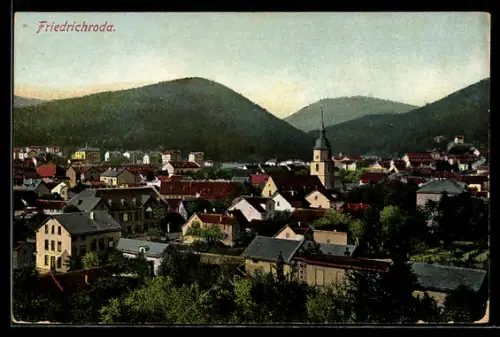 AK Friedrichroda, Teilansicht mit Kirche