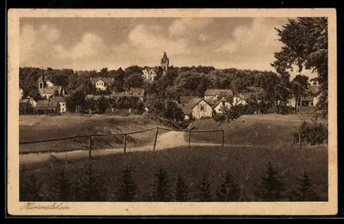 AK Hummelshain in Thüringen, Teilansicht mit Kirche