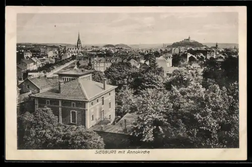AK Siegburg, Ortsansicht mit Annokirche