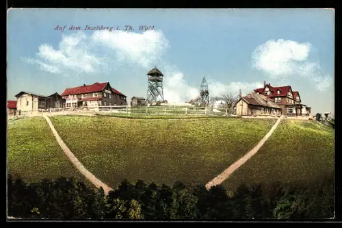 AK Inselsberg i. Th. Wald, Aussichtsturm, Gasthäuser