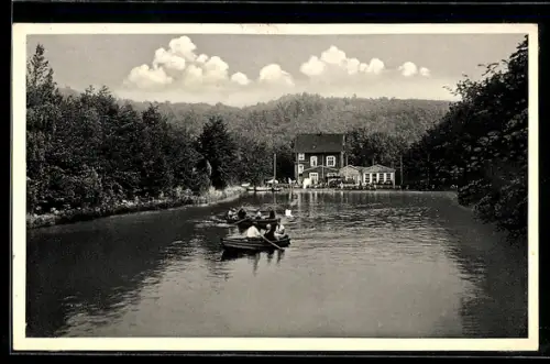AK Wuppertal /Hahnerberg, Parkrestaurant Zillertal im Gelpetal, Ruderboote