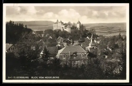 AK Bad Elgersburg, Blick vom Heidelberg auf Schloss und Ort