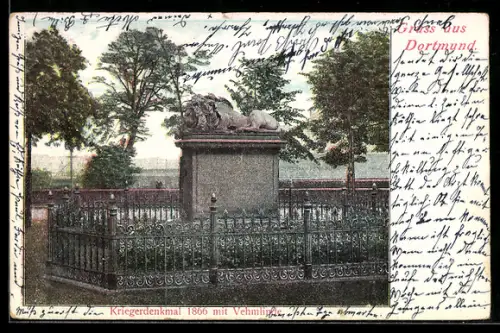 AK Dortmund, Kriegerdenkmal 1866 mit Vehmlinde