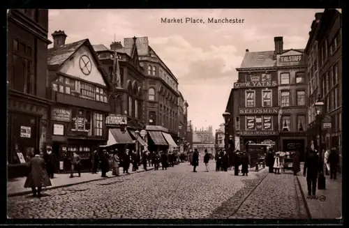 AK Manchester, Market Place, Hotel, G. and W. Yates
