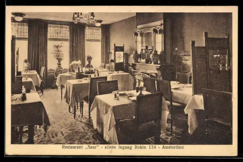AK Amsterdam, Restaurant Saur, alleen ingang Rokin 134