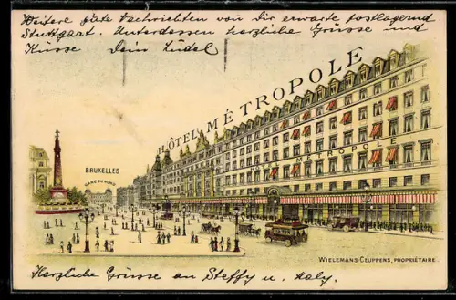 Künstler-AK Bruxelles, Hôtel Métropole