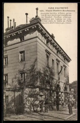 AK Paris, Place Denfert-Rochereau, Ancienne barrière d`Enfer