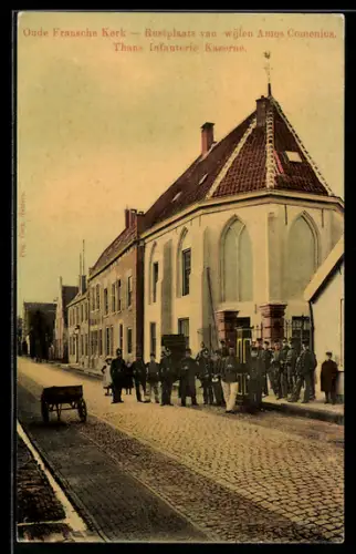 AK Naarden, Oude Fransche Kerk, Rustplaats van wijlen Amos Comenius, Thans Infanterie Kazerne