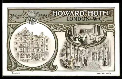 Künstler-AK London, Howard-Hotel
