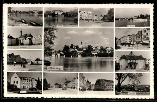 AK Schärding, Kurhaus, Linzer-Tor & Stadtplatz