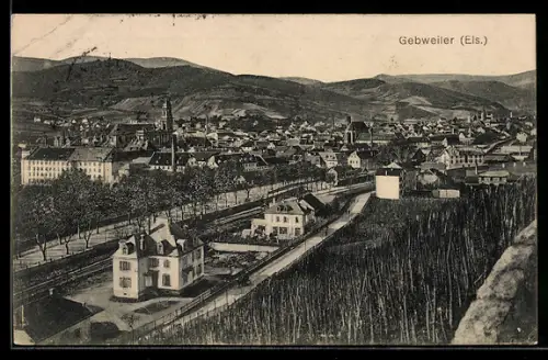 AK Gebweiler, Blick auf den Ort von oben