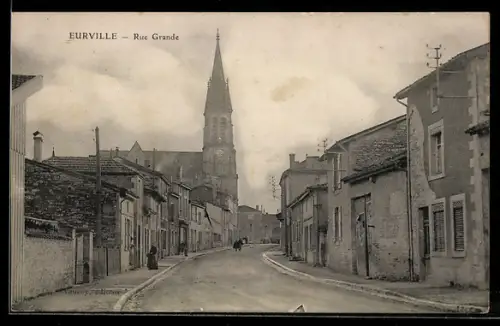 AK Eurville, Rue Grande, Strassenpartie