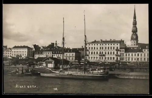 AK Riga, Osta, Teilansicht am Hafen