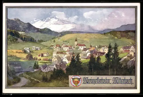 AK Deutscher Schulverein NR 718: Mitterbach, Gesamtansicht aus der Vogelschau
