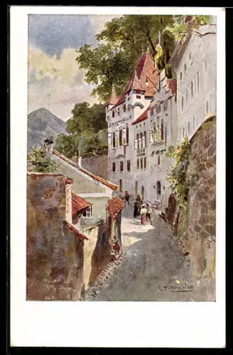 Künstler-AK Edward Theodore Compton: Salzburg, Stieglkeller