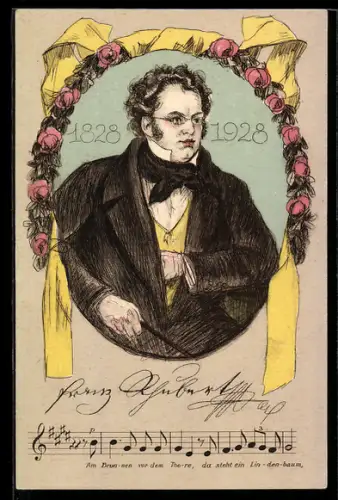 AK Portrait des Komponisten Franz Schubert
