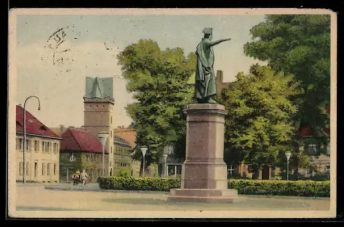Künstler-AK Dessau, Franz-Denkmal