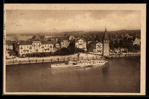 AK Lindau /Bodensee, Hafenpartie am Bodensee