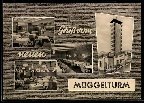 AK Berlin, Köpenick, Restaurant am Müggelturm, Innenansichten