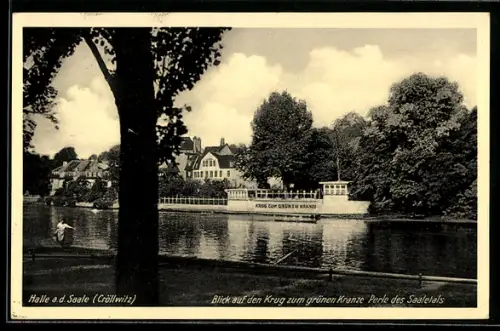 AK Halle a. d. Saale, Gasthaus Krug zum grünen Kranze