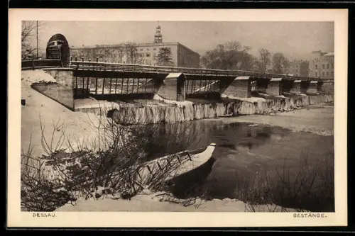 AK Dessau, Gestänge im Winter