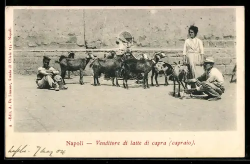 AK Neapel / Napoli, Venditore di latte di capra