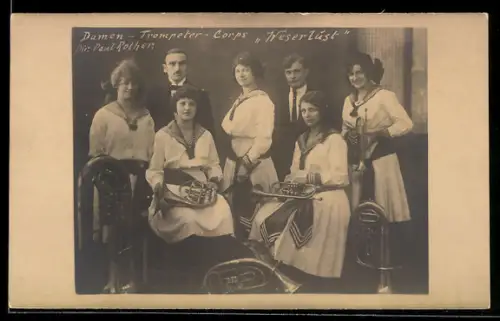 AK Damen-Trompeter-Corps Weserlust, Dir. Paul Rother, Damenorchester