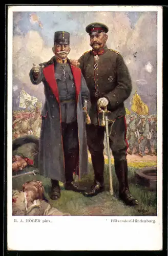 Künstler-AK R. A. Höger: Hötzendorf-Hindenburg