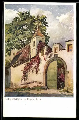 Künstler-AK Eppan, Ansitz Gleifheim im Herbst