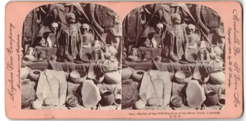 Stereo-Fotografie Keystone View Company, St. Louis, Mesa Verde, CO, Relics of the Cliff Dwellers, Post mortem