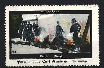 Reklamemarke Italien, Militär-Serie, Biwak-Szene
