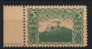 Reklamemarke Naunhof, Deutsche Briefgesellschaft, Ortsansicht mit Kirche