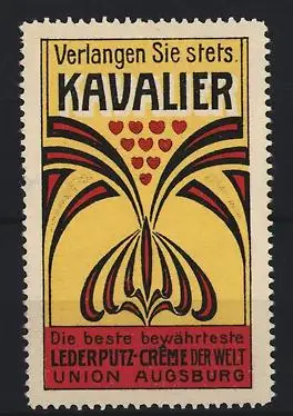 Reklamemarke Augsburg, Kavalier Lederputz-Creme, Union Augsburg