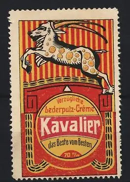 Reklamemarke Kavalier Lederputz-Crème, Springender Steinbock
