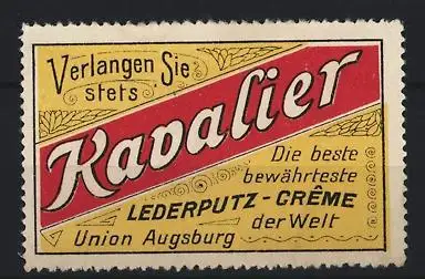 Reklamemarke Augsburg, Kavalier Lederputz-Crème, Schriftzug Kavalier