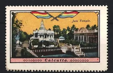 Reklamemarke Calcutta, Jain Temple, Tempelansicht