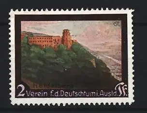 Reklamemarke Heidelberg, Verein für das Deutschtum im Ausland, Schlossansicht