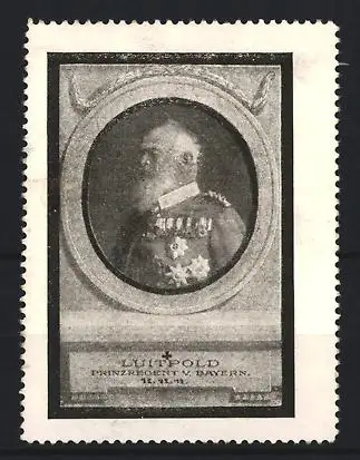 Reklamemarke Bayern, Luitpold Prinzregent v. Bayern, Porträt im Medaillon