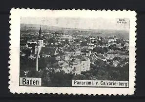 Reklamemarke Baden, Panorama v. Calvarienberg, Ortsansicht