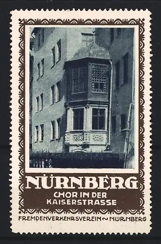 Reklamemarke Nürnberg, Chor in der Kaiserstrasse, Gebäudeansicht