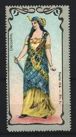 Reklamemarke Cleopatra, Romantisierende Darstellung der Königin Kleopatra