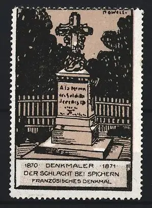 Reklamemarke Spichern, Denkmal der Schlacht, Deutsch-Französischer Krieg 1870-1871
