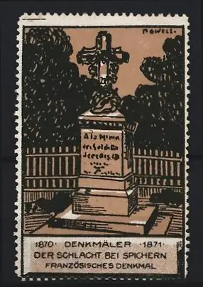 Reklamemarke Spichern, Denkmal der Schlacht, Deutsch-Französischer Krieg 1870-1871