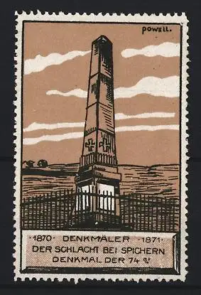 Reklamemarke Spichern, Der Schlacht bei Spichern, Denkmal der 74er