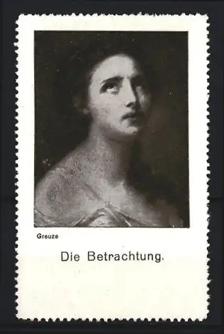 Künstler-Reklamemarke Greuze, Die Betrachtung