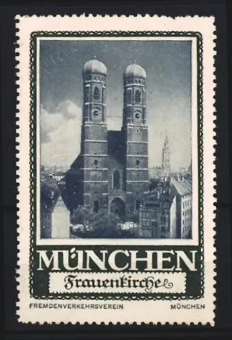 Reklamemarke München, Fremdenverkehrsverein, Frauenkirche, Zwillingstürme