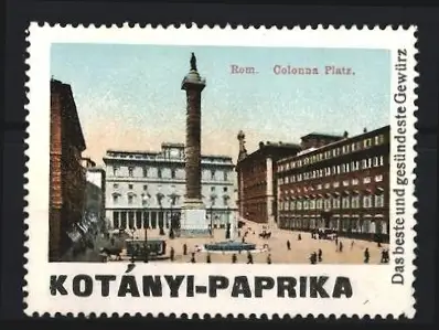Reklamemarke Rom, Kotányi-Paprika, Gewürz, Colonna Platz