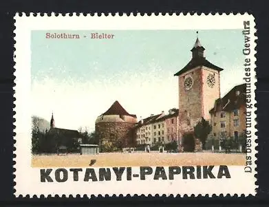 Reklamemarke Solothurn, Kotányi-Paprika, Gewürz, Bieltorturm